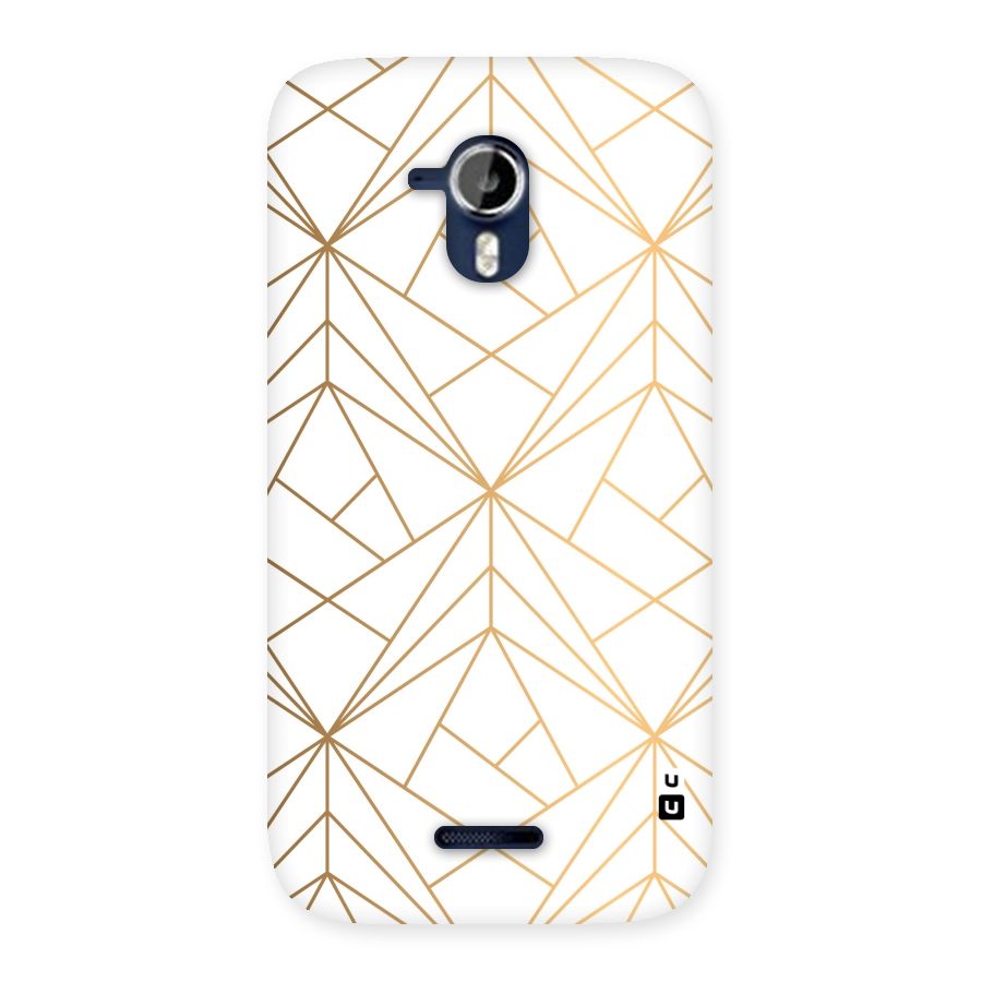 White Golden Zig Zag Back Case for Micromax Canvas Magnus A117
