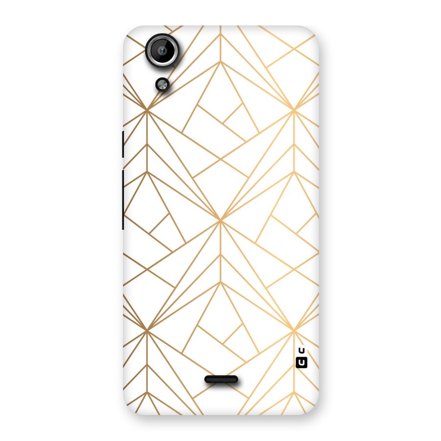 White Golden Zig Zag Back Case for Micromax Canvas Selfie Lens Q345