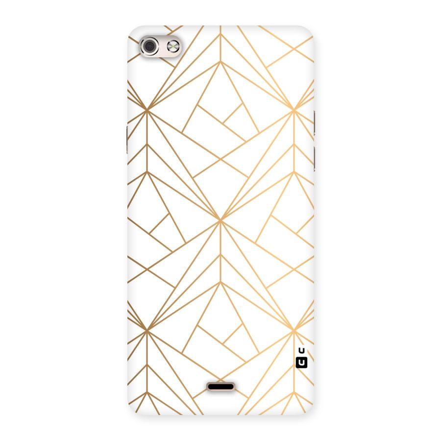 White Golden Zig Zag Back Case for Micromax Canvas Silver 5