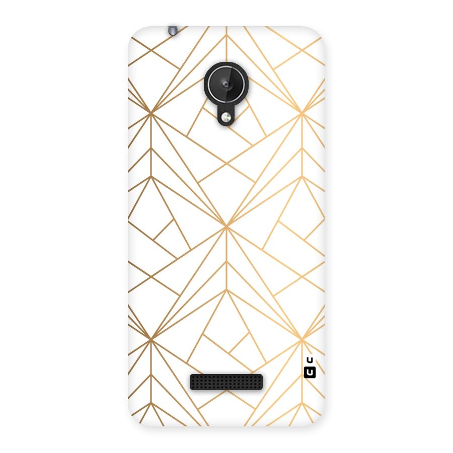 White Golden Zig Zag Back Case for Micromax Canvas Spark Q380