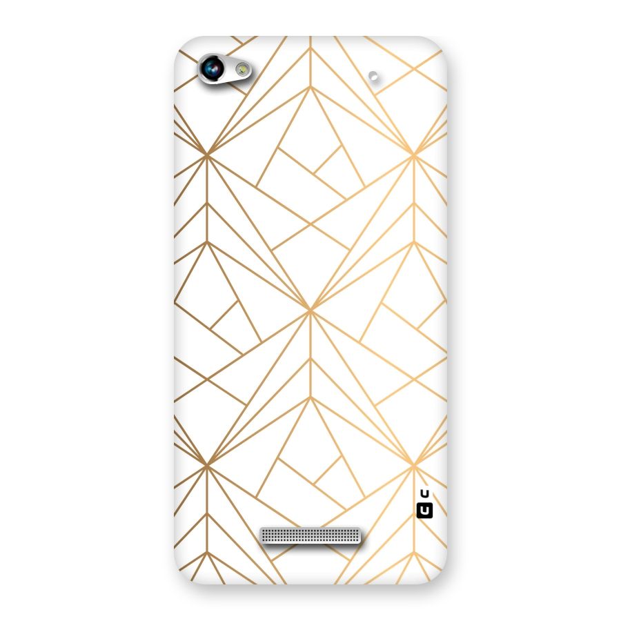 White Golden Zig Zag Back Case for Micromax Hue 2