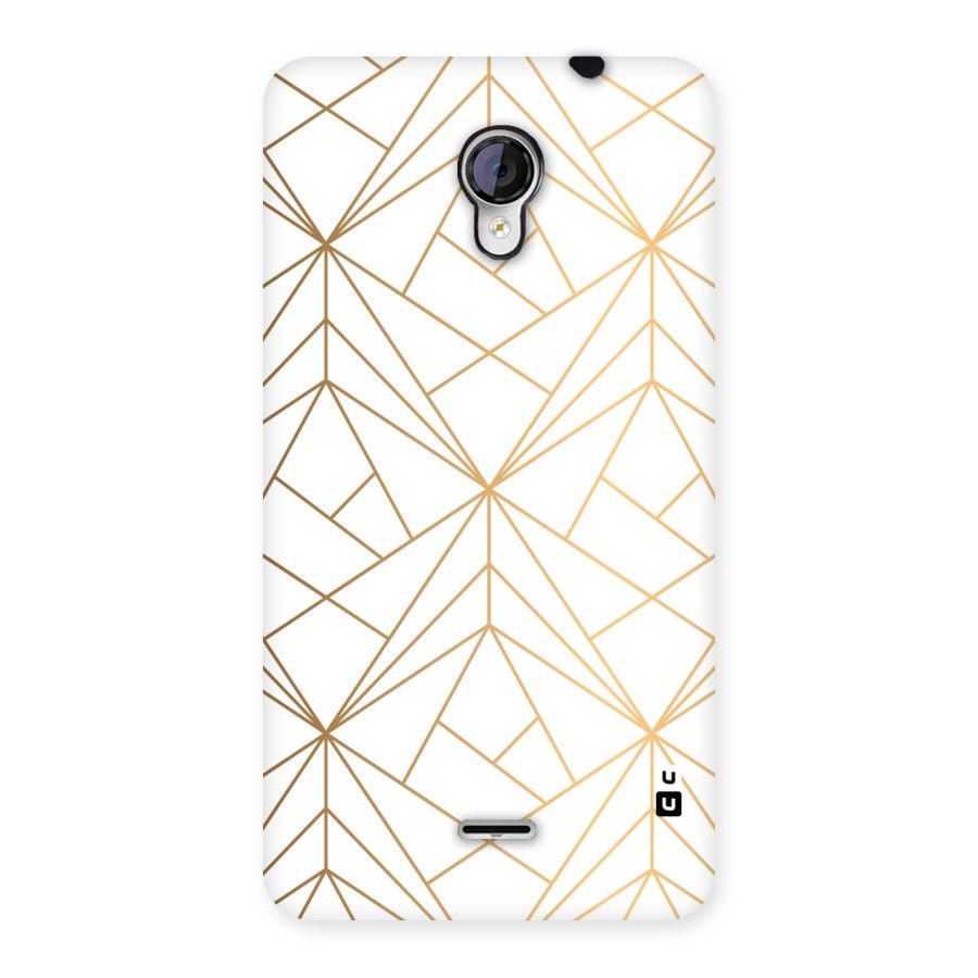 White Golden Zig Zag Back Case for Micromax Unite 2 A106