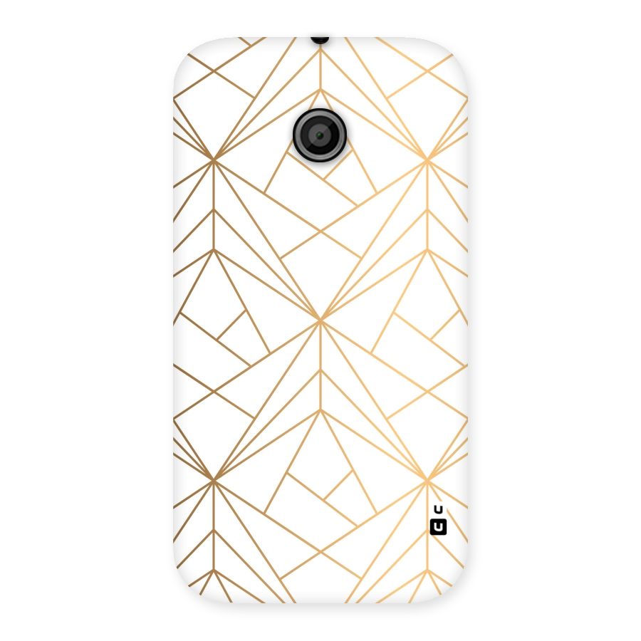 White Golden Zig Zag Back Case for Moto E
