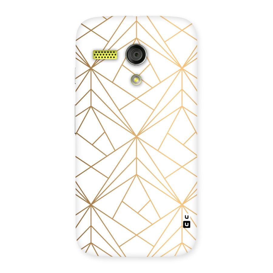 White Golden Zig Zag Back Case for Moto G