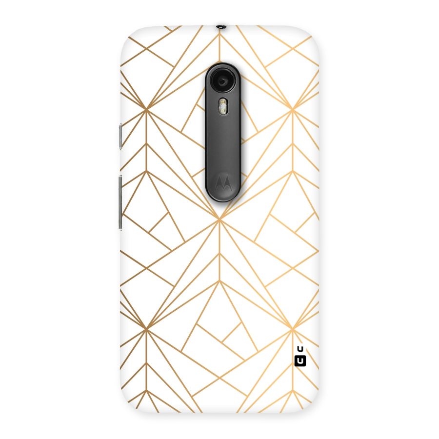 White Golden Zig Zag Back Case for Moto G3
