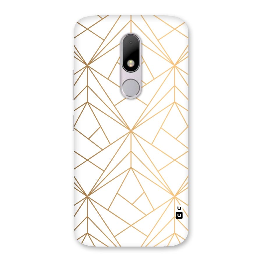White Golden Zig Zag Back Case for Moto M