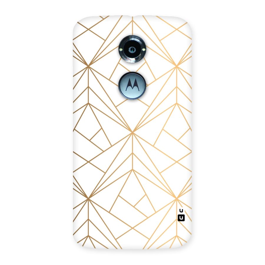 White Golden Zig Zag Back Case for Moto X 2nd Gen