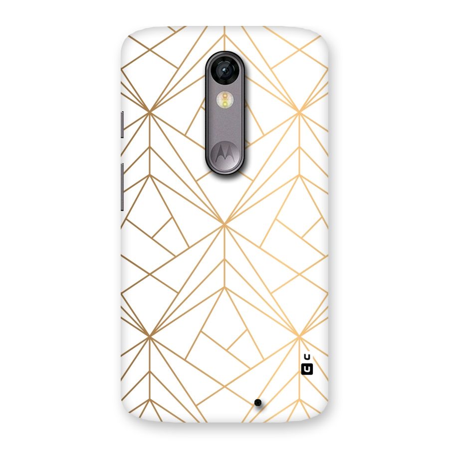 White Golden Zig Zag Back Case for Moto X Force