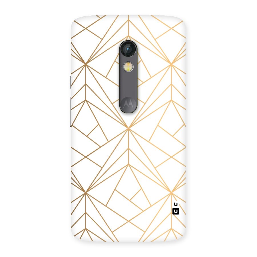 White Golden Zig Zag Back Case for Moto X Play