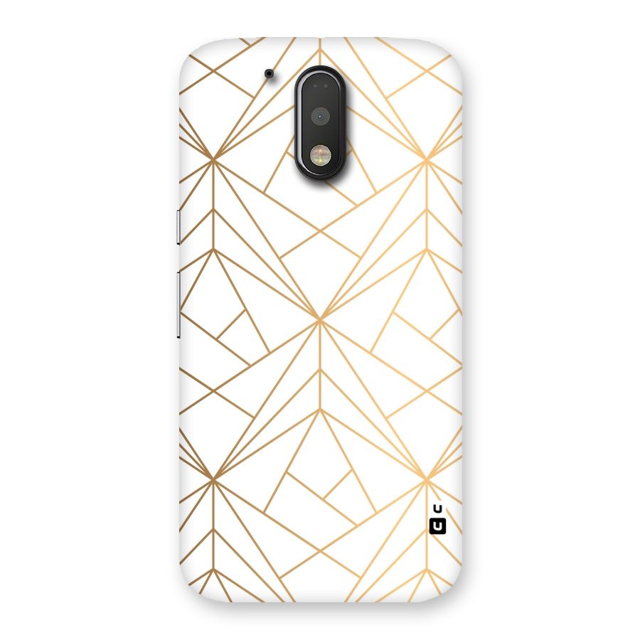 White Golden Zig Zag Back Case for Motorola Moto G4