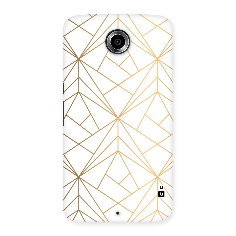 White Golden Zig Zag Back Case for Nexsus 6