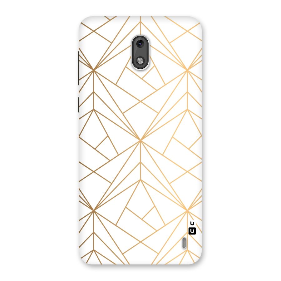 White Golden Zig Zag Back Case for Nokia 2