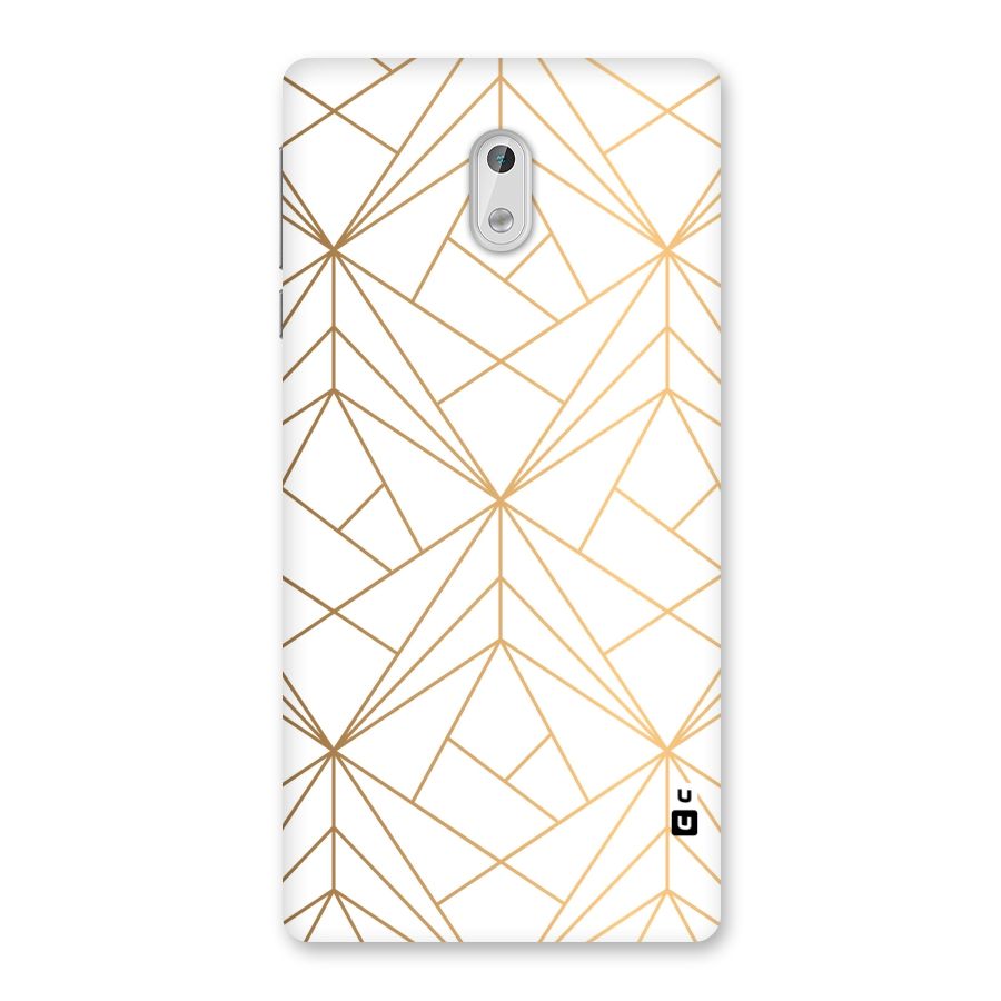 White Golden Zig Zag Back Case for Nokia 3