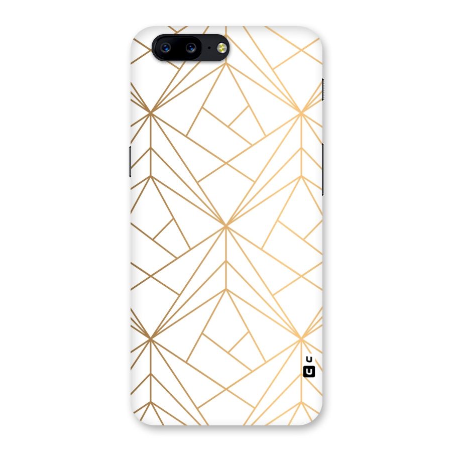 White Golden Zig Zag Back Case for OnePlus 5