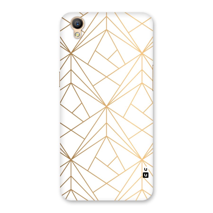 White Golden Zig Zag Back Case for Oppo A37