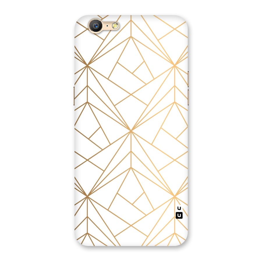White Golden Zig Zag Back Case for Oppo A57