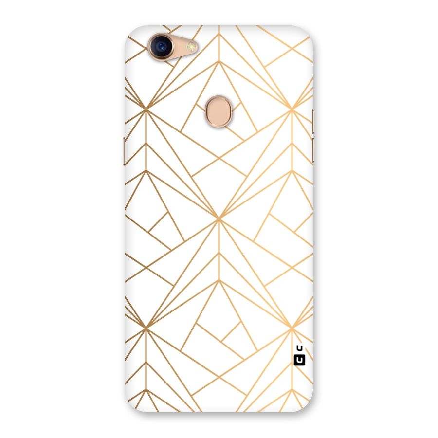 White Golden Zig Zag Back Case for Oppo F5