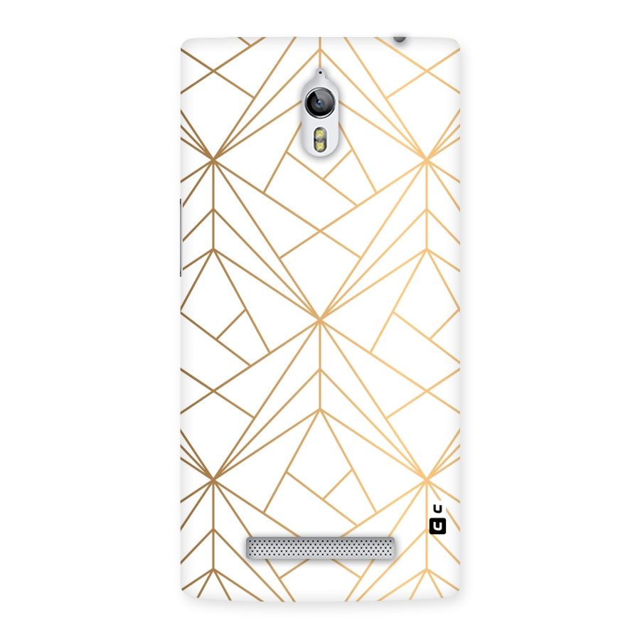 White Golden Zig Zag Back Case for Oppo Find 7
