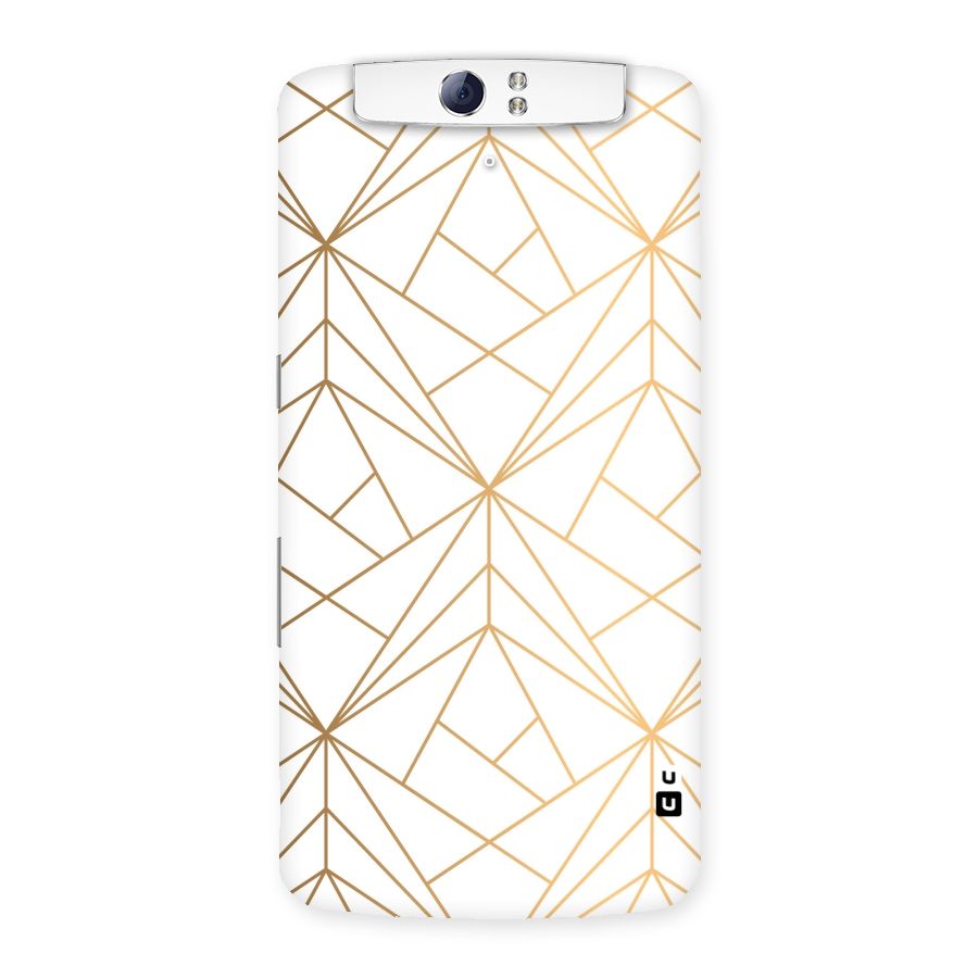 White Golden Zig Zag Back Case for Oppo N1
