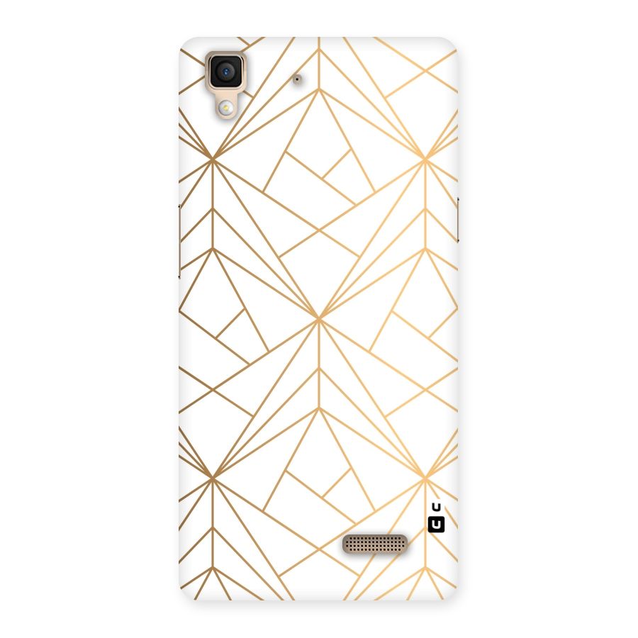 White Golden Zig Zag Back Case for Oppo R7