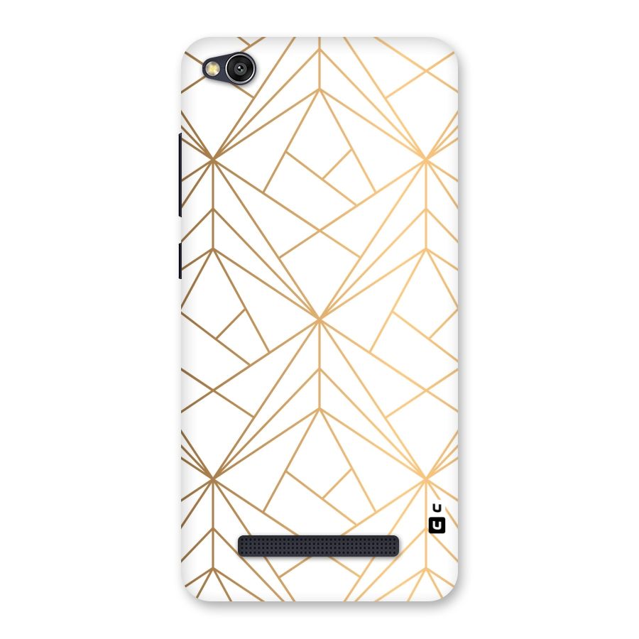 White Golden Zig Zag Back Case for Redmi 4A