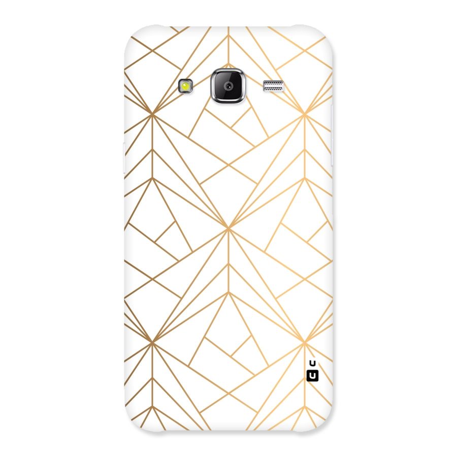 White Golden Zig Zag Back Case for Samsung Galaxy J5
