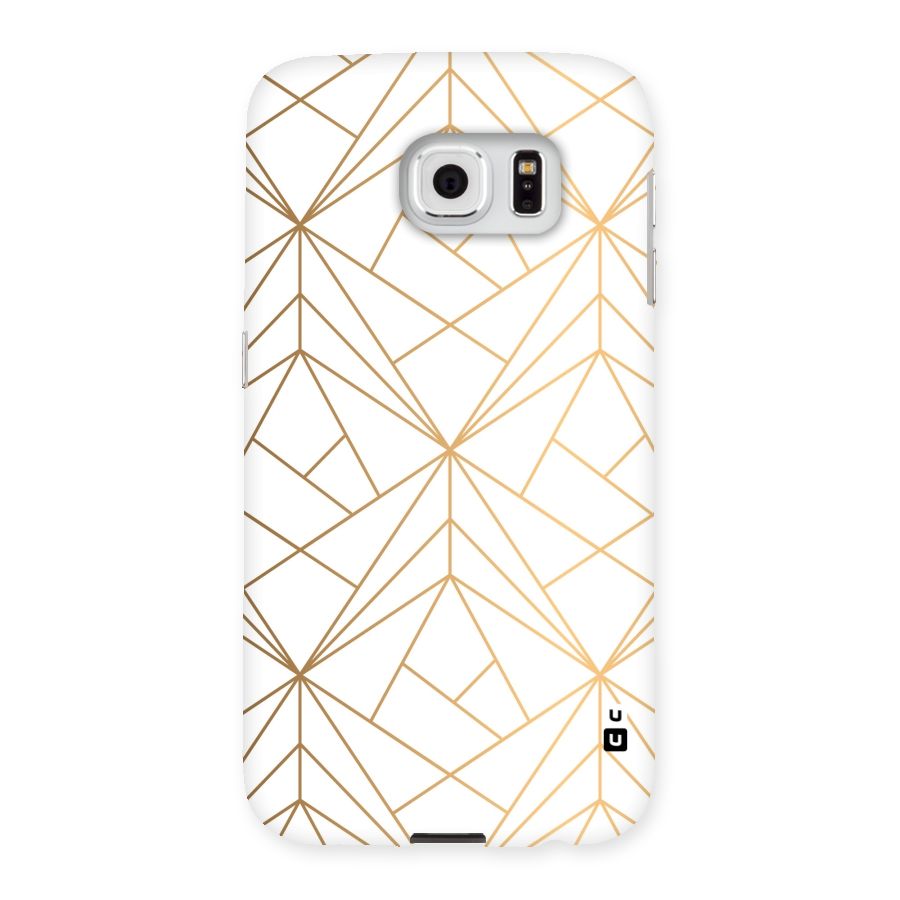 White Golden Zig Zag Back Case for Samsung Galaxy S6