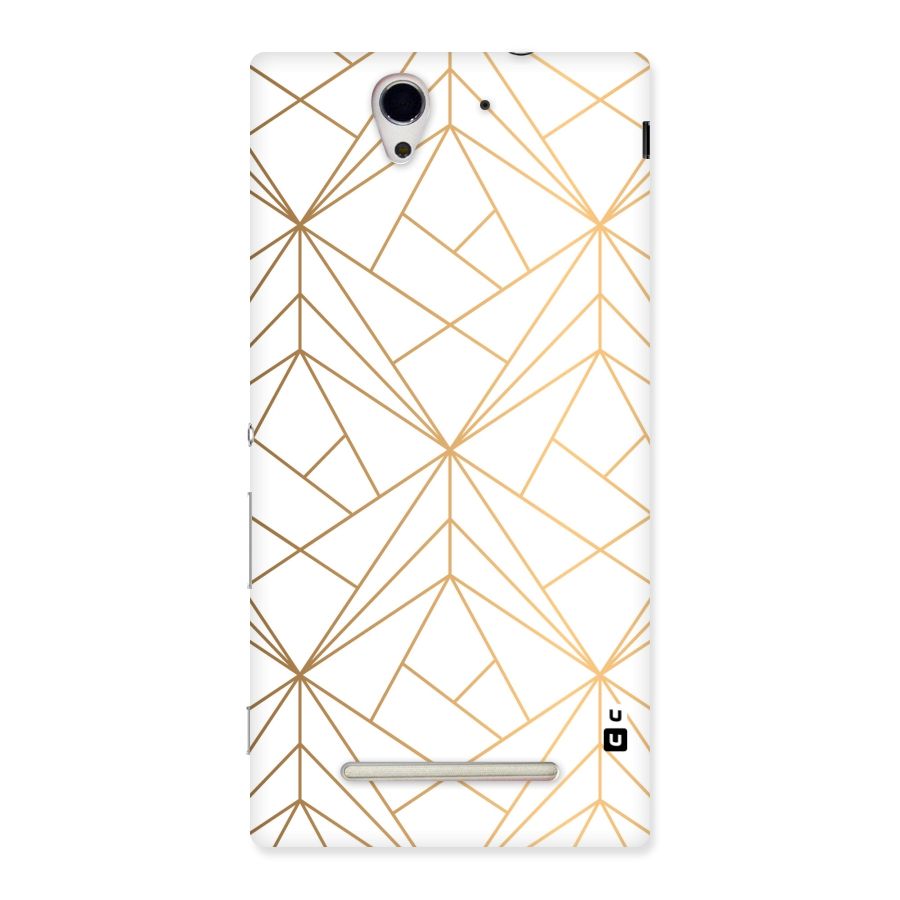 White Golden Zig Zag Back Case for Sony Xperia C3
