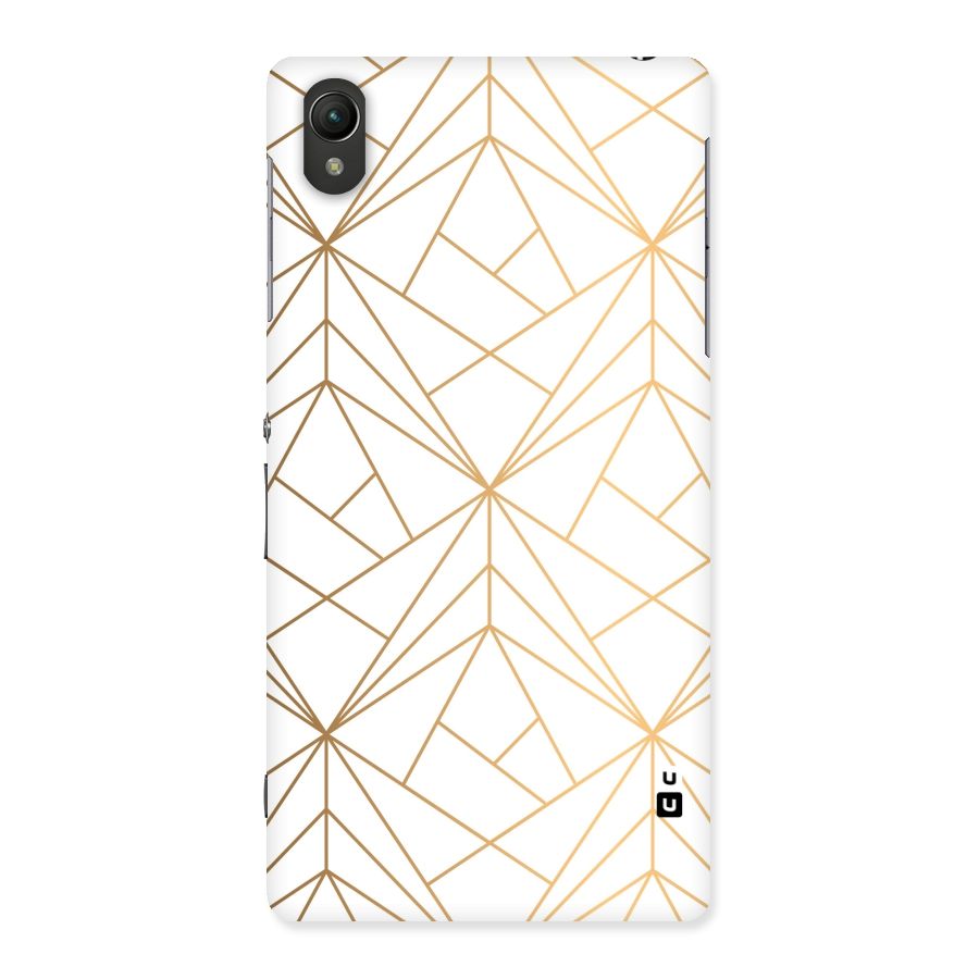 White Golden Zig Zag Back Case for Sony Xperia Z2