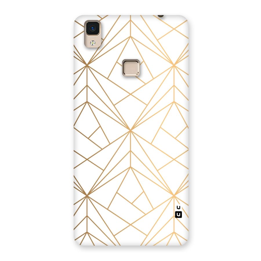 White Golden Zig Zag Back Case for V3 Max