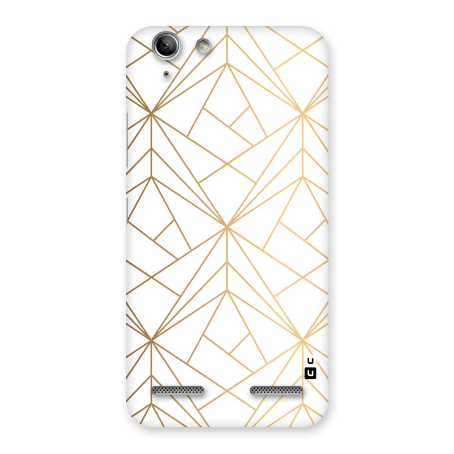 White Golden Zig Zag Back Case for Vibe K5 Plus