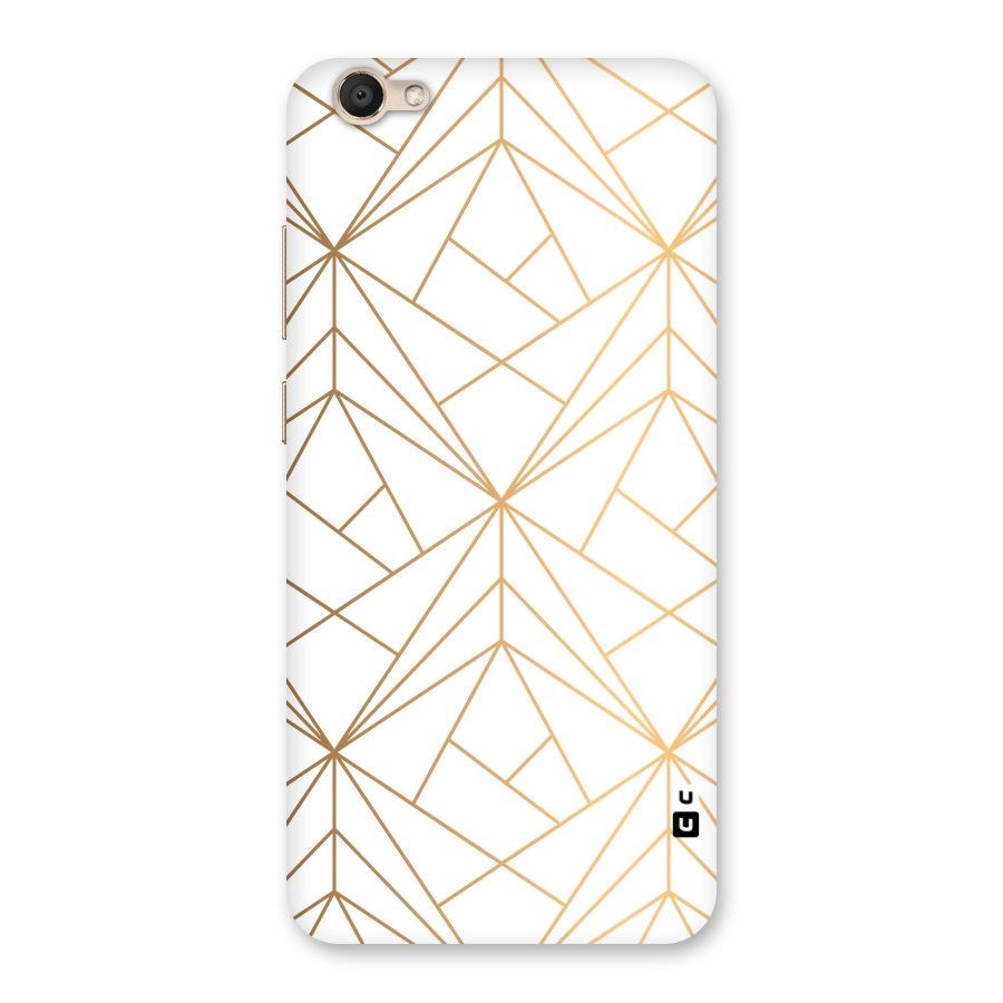 White Golden Zig Zag Back Case for Vivo V5