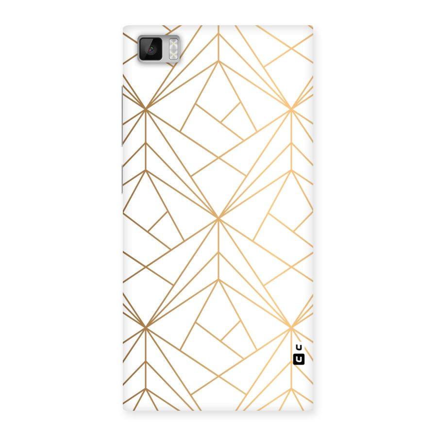 White Golden Zig Zag Back Case for Xiaomi Mi3