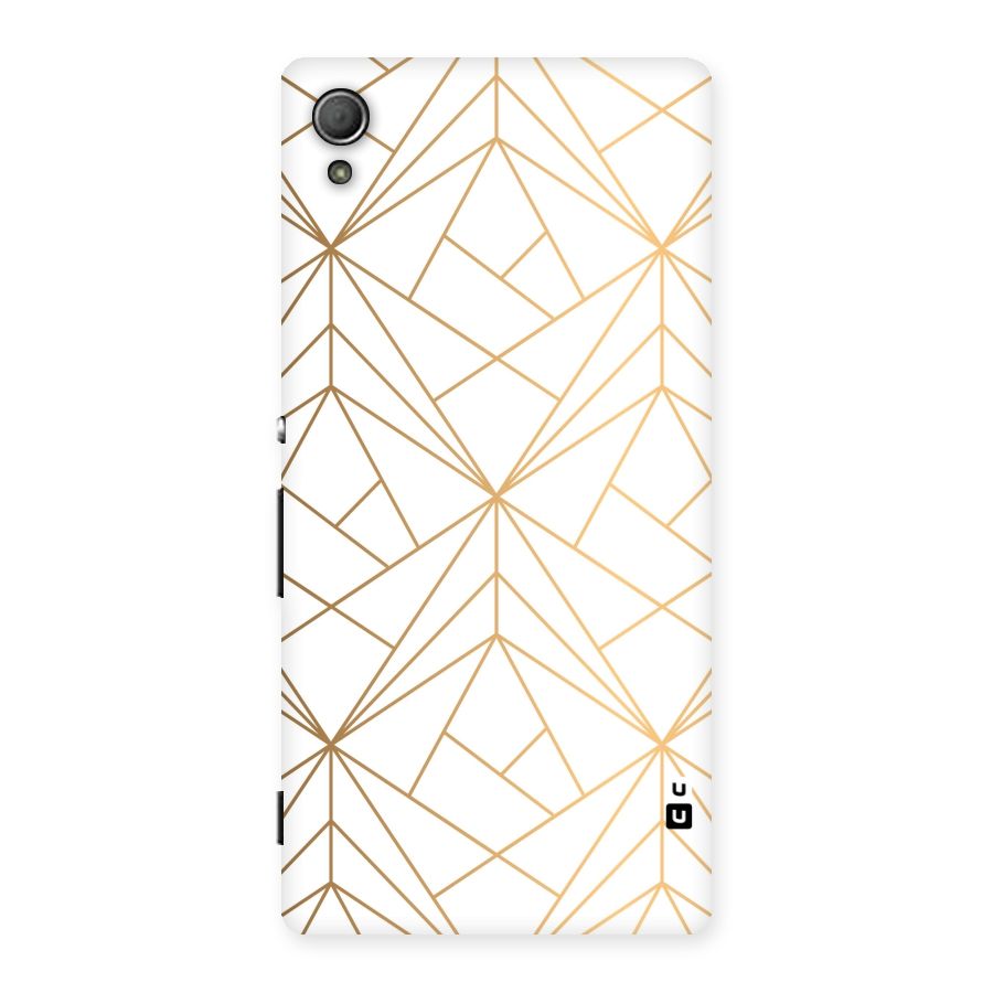 White Golden Zig Zag Back Case for Xperia Z4