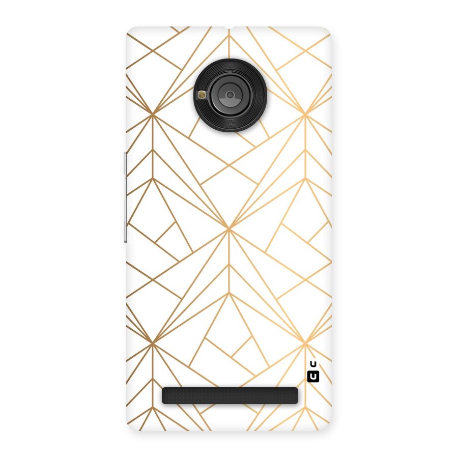 White Golden Zig Zag Back Case for Yu Yuphoria