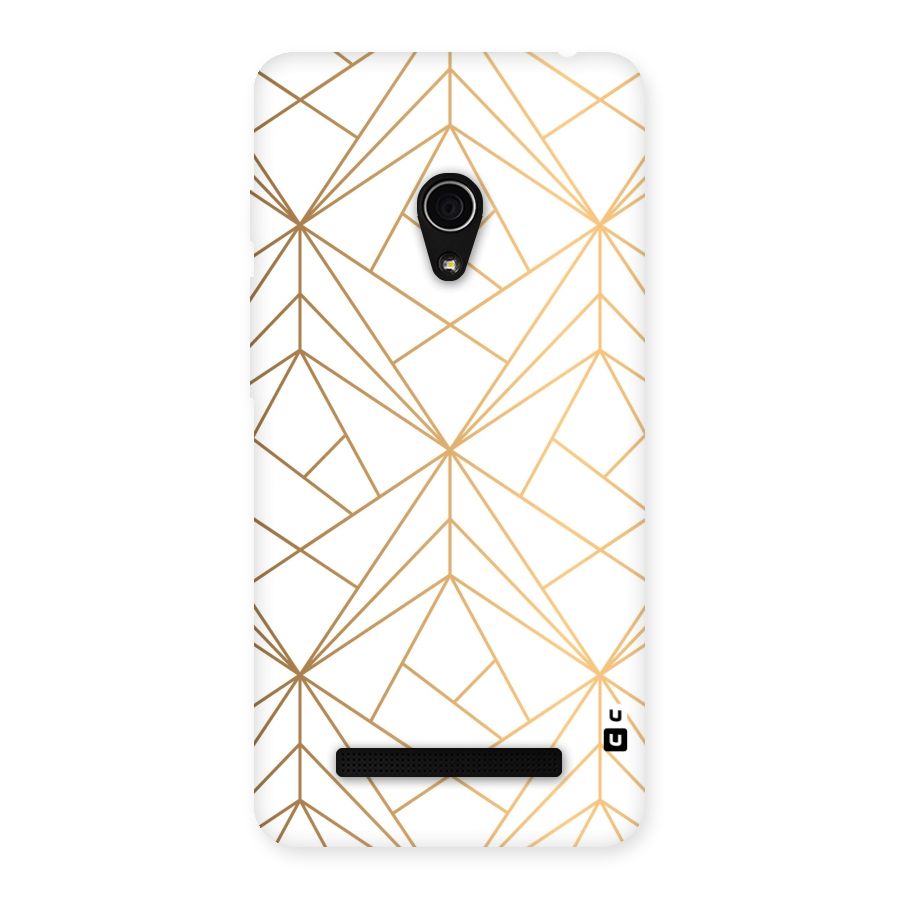 White Golden Zig Zag Back Case for Zenfone 5
