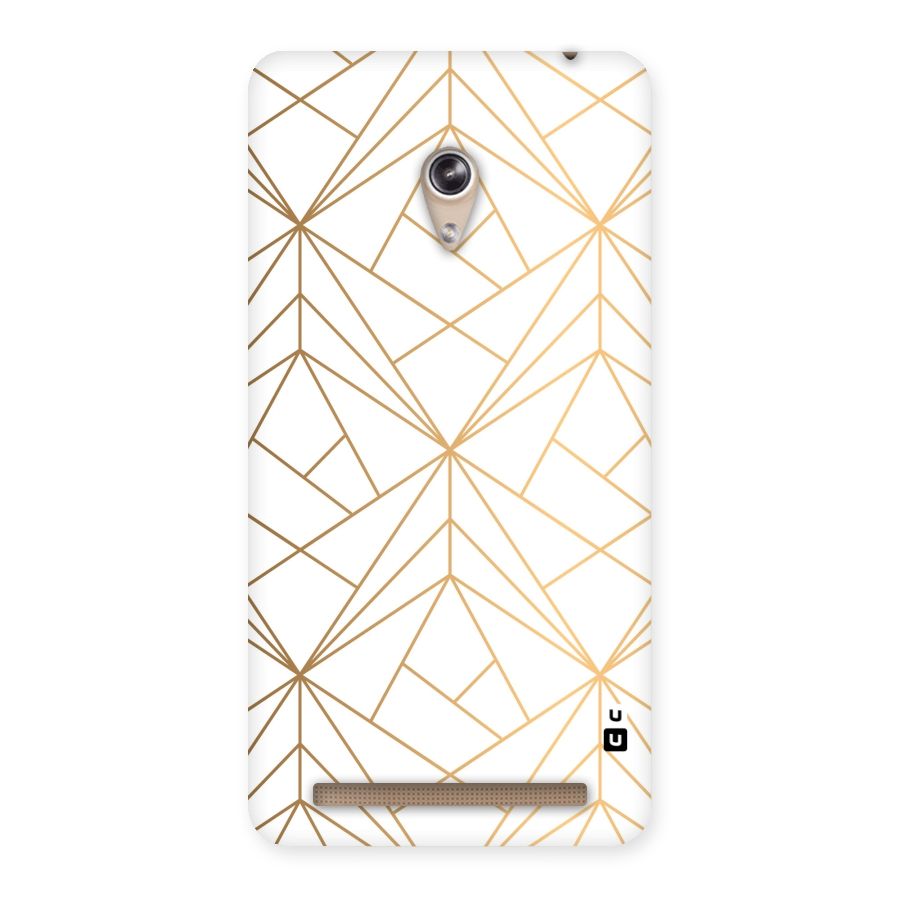 White Golden Zig Zag Back Case for Zenfone 6