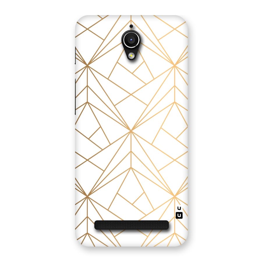 White Golden Zig Zag Back Case for Zenfone Go