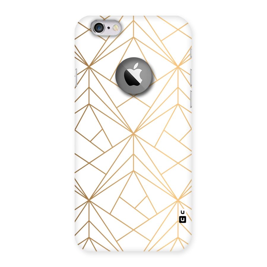 White Golden Zig Zag Back Case for iPhone 6 Logo Cut