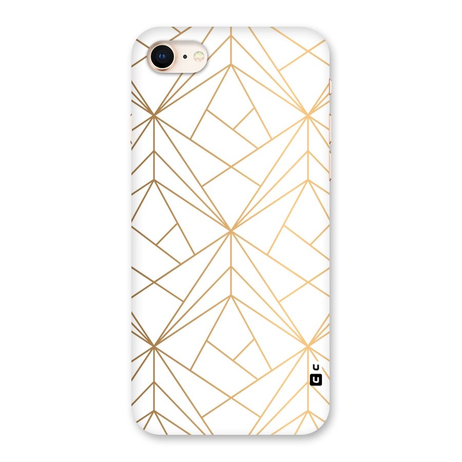 White Golden Zig Zag Back Case for iPhone 8