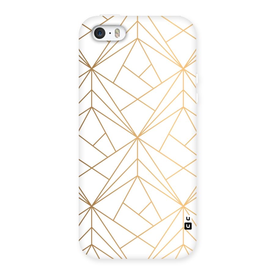 White Golden Zig Zag Back Case for iPhone SE