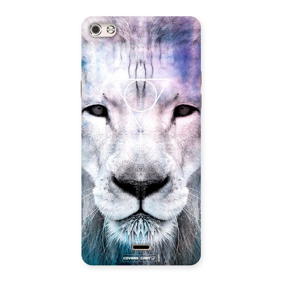 White Lion Back Case for Micromax Canvas Silver 5