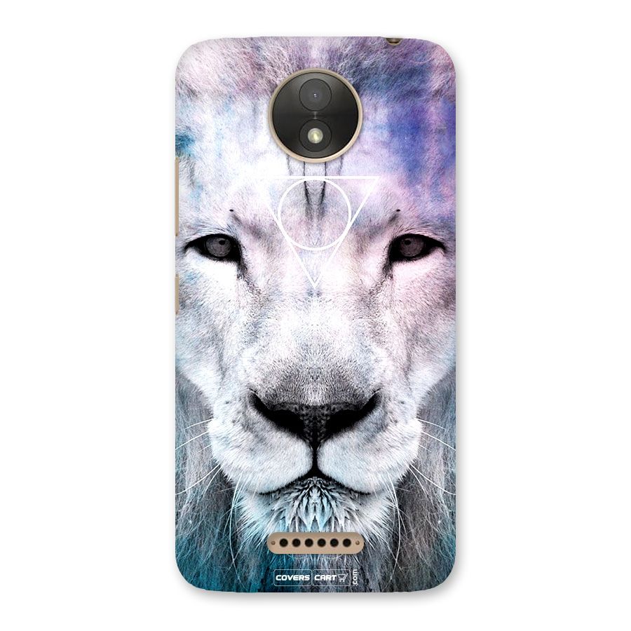 White Lion Back Case for Moto C Plus