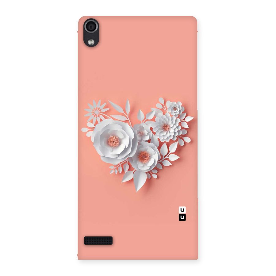 White Paper Flower Back Case for Ascend P6