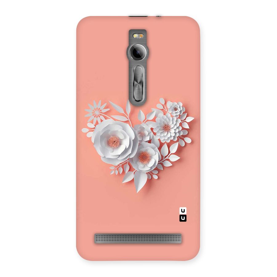 White Paper Flower Back Case for Asus Zenfone 2