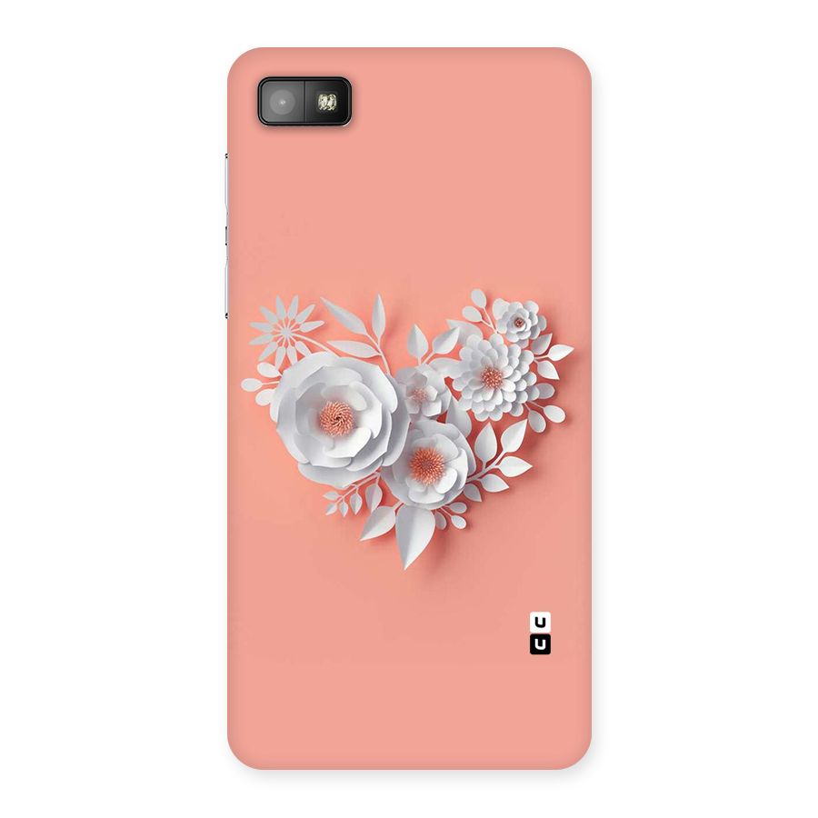 White Paper Flower Back Case for Blackberry Z10