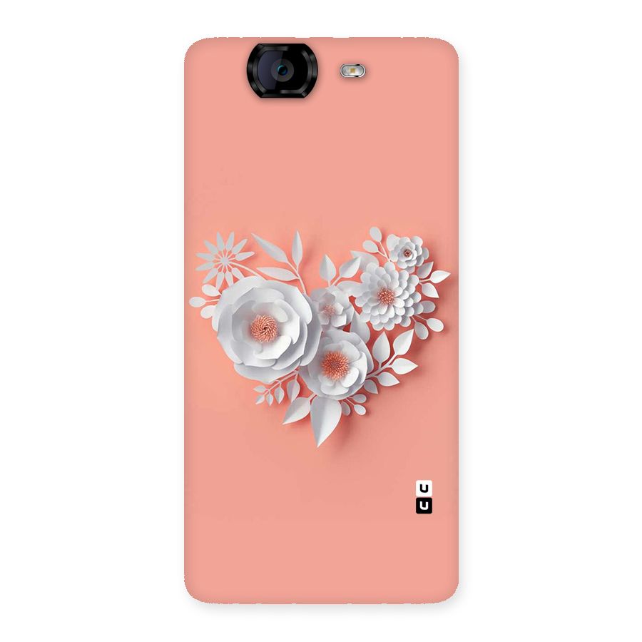 White Paper Flower Back Case for Canvas Knight A350