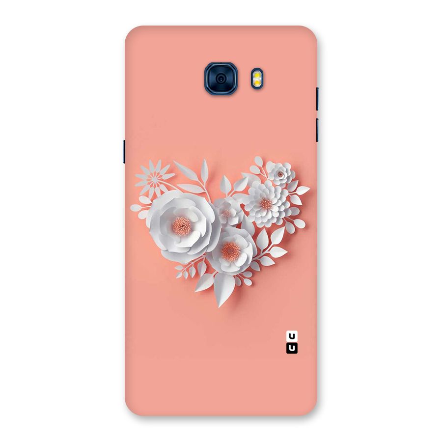 White Paper Flower Back Case for Galaxy C7 Pro