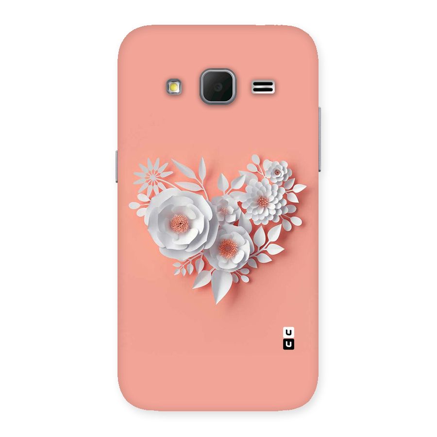 White Paper Flower Back Case for Galaxy Core Prime
