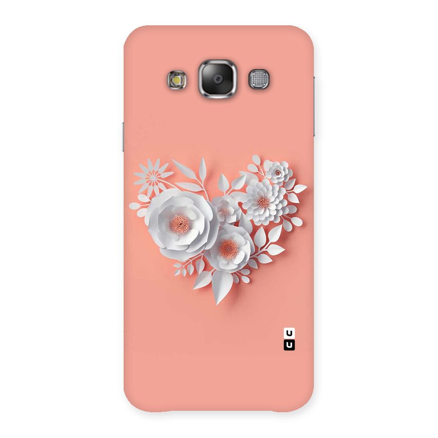White Paper Flower Back Case for Galaxy E7